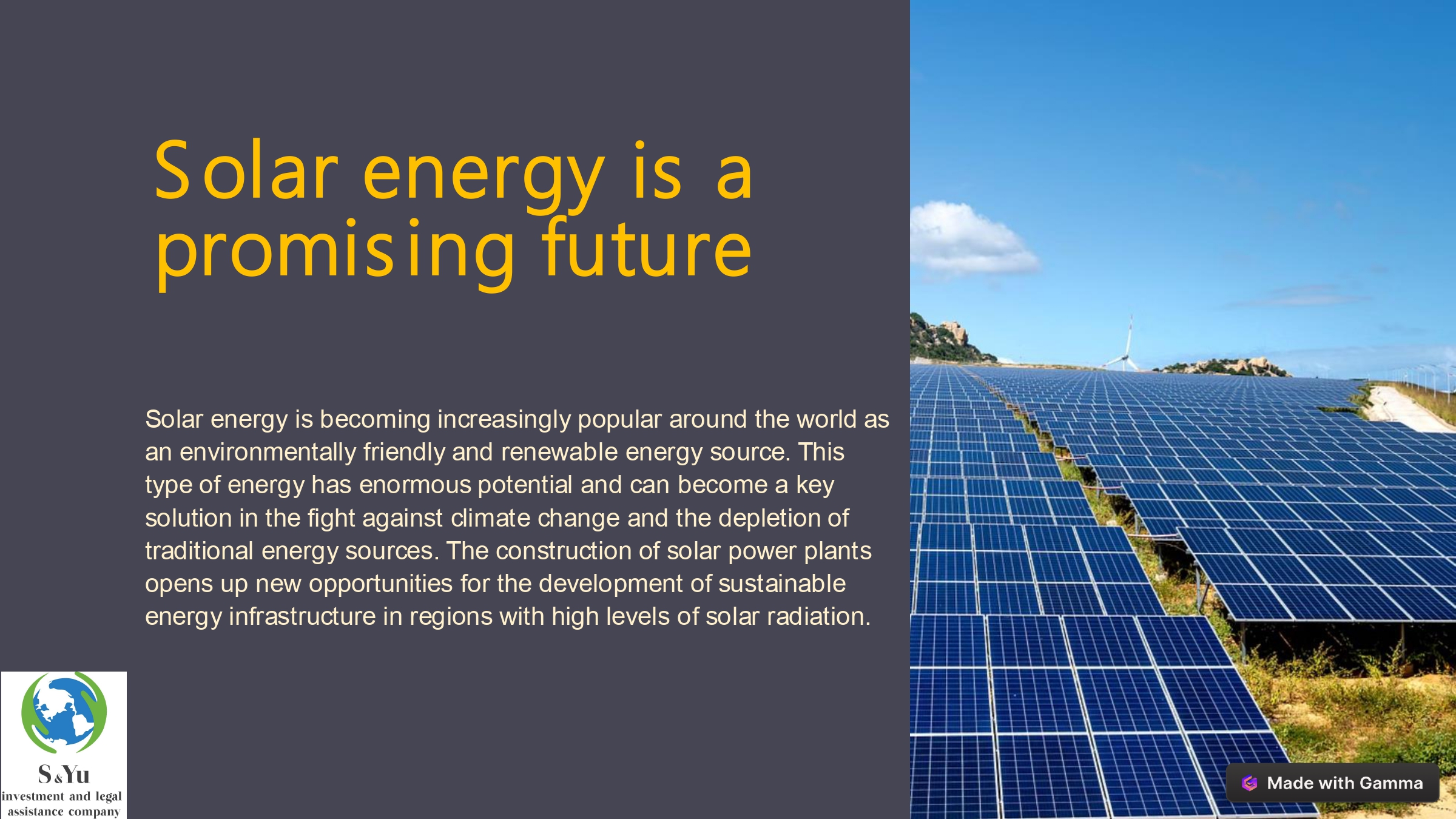 Solar power plant construction project
